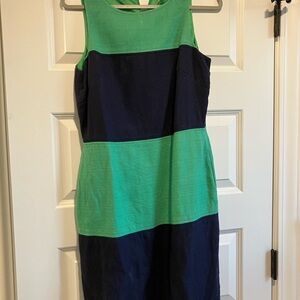 Banana Republic Green and Navy Midi Dress